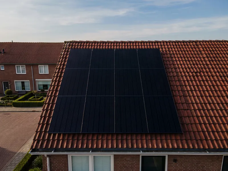 Zonnepanelen op een pannendak